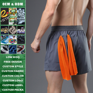 Wholesale Sportswear Sporty Mid Waist Quick Dry Polyester <b>Men</b> High Quality Running Gym Phone <b>Zip</b> <b>Pocket</b> Custom Print <b>Shorts</b> - Product Image 3