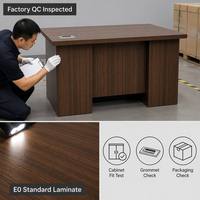 Bureau de direction modulaire en noyer foncé, vente en gros d'usine, écologique, résistant à l'eau, avec port de câblage, robuste