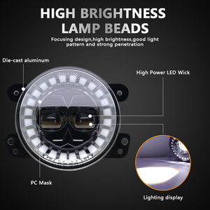 LELANPU Faros <span class=keywords><strong>Antiniebla</strong></span> LED de 4 Pulgadas, Accesorios Láser para Automóviles, Lámparas de Conducción LED para <span class=keywords><strong>Honda</strong></span> <span class=keywords><strong>Civic</strong></span> Bugatti - Product Image 5