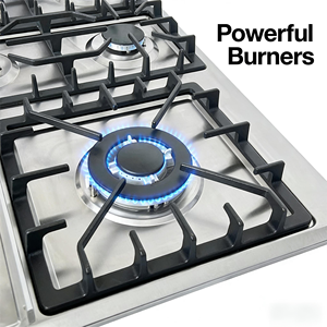 Estufa de <span class=keywords><strong>Gas</strong></span> de Acero Inoxidable de 5 Quemadores, Clase Energética, Encendido Electrónico Incorporado, Compatible con GLP, Diseño de <span class=keywords><strong>Encimera</strong></span> para Uso Doméstico - Product Image 3