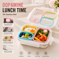 Boîte à lunch en acier inoxydable Aohea, étanche, durable, taille personnalisée pour les enfants d'âge scolaire, avec couvercle