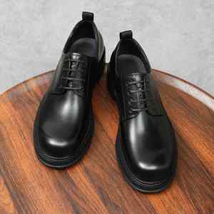 Zapatos de Cuero Antideslizantes de Alta Calidad para Hombre, Mocasines Británicos de Cuero Suave para Negocios, Formales, Casuales, con Suela Gruesa y Elevada - Product Image 4