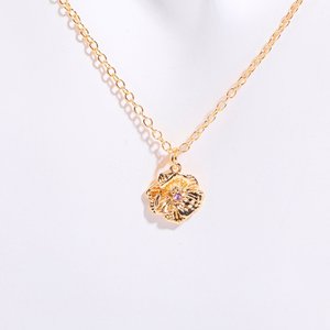 2024 Offre Spéciale 18K plaqué or laiton lien chaîne collier Lotus fleur <span class=keywords><strong>de</strong></span> <span class=keywords><strong>naissance</strong></span> pendentif pour le mois <span class=keywords><strong>de</strong></span> <span class=keywords><strong>naissance</strong></span> des femmes - Product Image 5