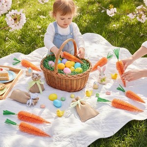 Nhà Máy Giá Phục Sinh Mô Phỏng Nhân Tạo Cà Rốt Nhự<span class=keywords><strong>a</strong></span> Không Độc Hại Trẻ Em Củ<span class=keywords><strong>a</strong></span> Quà Tặng Phục Sinh Bên Đạo Cụ Chai Bàn Chải Cà Rốt - Product Image 4