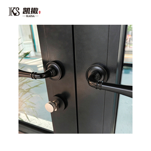 Porte en aluminium de style arche avec fenêtres latérales, à rupture de pont thermique, ignifuge, insonorisée, étanche, style français européen - Product Image 3