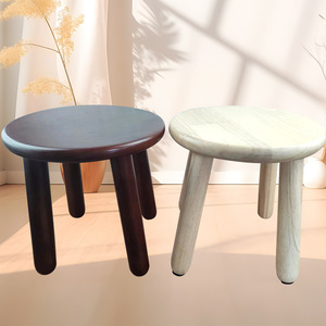 Round Wooden <b>Stool</b> For Home Children And Adults Durable Low <b>Seat</b> Furniture - Product Image 1