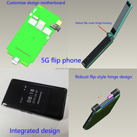 Teléfono Flip Personalizado con Android 5G, Pantalla Táctil de 4 Pulgadas, Botones Físicos, Doble SIM, Desbloqueado