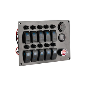 10 Gang Marine Panel Horn Button <b>USB</b> Charger Voltmeter 12V Boat <b>Switch</b> Panel with Circuit Breaker Rocker <b>Switch</b> - Product Image 5