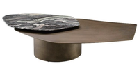 Table unique de meuble pour le salon et la chambre à coucher Table d'appoint au design moderne Tables basses de centre de thé en métal et en verre