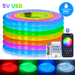 Đèn <span class=keywords><strong>LED</strong></span> Neon cảnh quan 5V hiệu ứng nước chảy kỳ diệu, họa tiết vảy rồng 360 độ, đồng bộ nhạc Bluetooth - Product Image 4