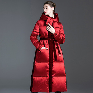 <span class=keywords><strong>Doudoune</strong></span> d'hiver à capuche <span class=keywords><strong>Ultra</strong></span> <span class=keywords><strong>longue</strong></span> de luxe pour femmes de haute qualité épaisse <span class=keywords><strong>chaude</strong></span> avec col montant duvet de canard blanc chaleur confortable - Product Image 4