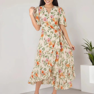 New Design Chiffon Dresses 2025 - Floral Print & Long Sleeve