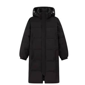 Nouvelle veste en duvet unisexe, fermeture éclair en toile, coupe-vent, style coréen, à capuche, manteau pour couple, manteau long d'hiver pour femme - Product Image 2