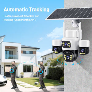 Hieasy AOV 4g太阳能户外安全闭路电视摄像机防水无线PTZ 3镜头CMOS双向音频需要16000毫安 - Product Image 2