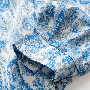 Của Phụ Nữ Cổ Điển Tie-Dye Satin Áo Thiết Kế Độc Đáo Hoa Mẫu Pháp Satin Lỏng Phù Hợp Dệt Nút Trang Trí Cho Mùa Thu Mùa Xuân - Product Image 6