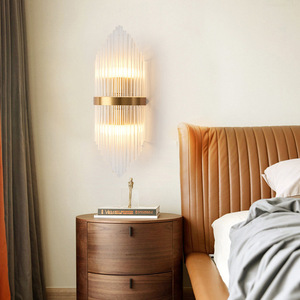 Applique Murale Luxe Moderne en Cristal, Dorée Style Nordique, pour Couloir, Hôtel, Salon, Chambre à Coucher, Lampe de Chevet - Product Image 1