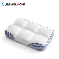 Oreillers ergonomiques SUREWALHOME en mousse à mémoire de forme déchiquetée, soutien du cou et des épaules pour les dormeurs sur le dos et sur le côté avec soufflet en maille
