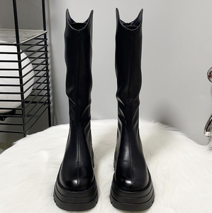 Bottines à plateforme <span class=keywords><strong>pour</strong></span> femmes de <span class=keywords><strong>petite</strong></span> taille, hauteur cuisse, au-dessus du genou |   Bottes hautes d'hiver à <span class=keywords><strong>talon</strong></span> épais de 7 cm, couleur Mallard 2025 - Product Image 2