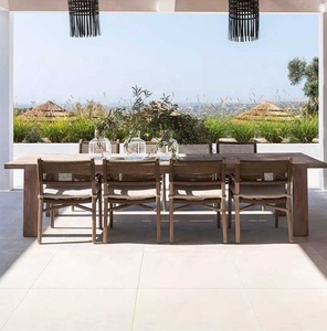 Nordic Simplicity Garden Furniture <strong>Teak</strong> Chairs <strong>Dining</strong> <strong>Table</strong> Set <strong>Table</strong> and Chair Courtyard Wood Luxury Contemporary Outdoor - Product Image 2