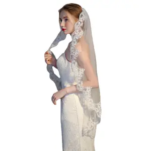 High quality Fashion latest short Tulle Wedding Bridal Veil Lace Women Wedding Veil