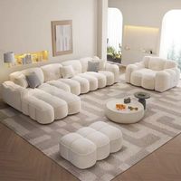 Sofá Modular Minimalista Italiano, Tapicería de Terciopelo de Lujo, Sofás de Alta Densidad y Alta Gama