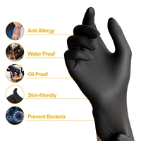 Gants en nitrile jetables noirs certifiés CE XINGYU, sans poudre, personnalisables, 3,5g, 4g, 4,5g, boîte de 100 pièces