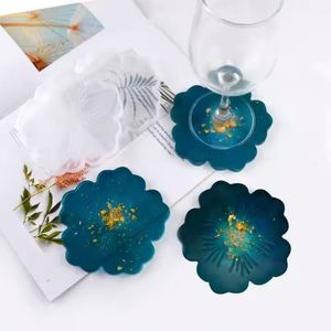 Diy Silicone Oval Crystal <b>Agate</b> Plate Epoxy Casting Irregular Flower Resin <b>Coaster</b> Mold Cake Tools - Product Image 2