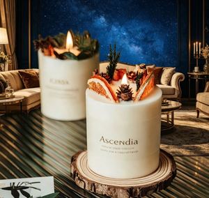 Bougie en cire de soja dans un pot en céramique, faite à la main, décorative florale, aromathérapie, parfum d'ambiance pour la maison, style élégant, durée de combustion de 40 à 60 heures - Product Image 3