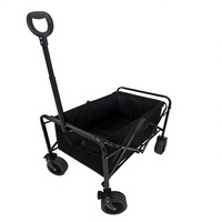 Chariot de jardin pliable en alliage d'aluminium avec 2 porte-gobelets, conception tout-terrain à 4 roues, construction durable, grande capacité pour le camping