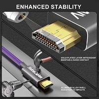 Câbles Alvin 8K 2.1 Micro vers Micro (Câble Tressé Violet) pour Atomos Ninja V 8K 60Hz/4K 60Hz
