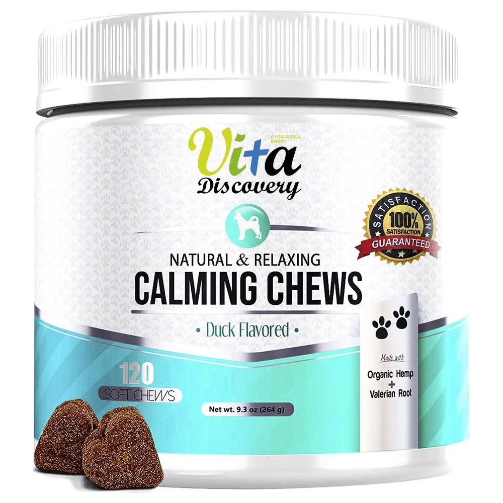 Pet Hit & Joint Supplement Organic Chamomile Powder Soft Chews Calming Treats for Dogs
