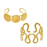 Bracelet manchette haut de gamme Mili en acier inoxydable plaqué or 18 carats, style Instagram minimaliste, tendance et chic pour femme