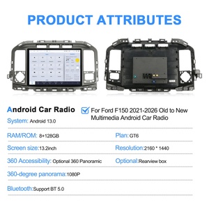 Navihua New 13.2" Car Screen Car <b>Stereo</b> Car Multimedia Player Android Car Radio Touch Screen Carplay for Ford F150 2021-2026 - Product Image 2