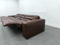 Canapé 3 places en cuir huilé vintage de luxe, design droit, style minimaliste italien pour salon et hôtel