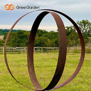 Cercle rond rouillé moderne Art Sculpture en métal Corten Steel Garden Outdoor Landscape Design for Patio Decor - Product Image 2