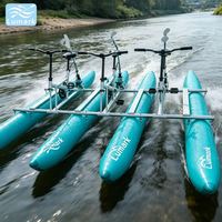 Bouée gonflable ronde trois places en forme de banane, pédalo aquatique avec cadre en aluminium, ensemble complet pour la Chine, Lumark OEM ODM Logo