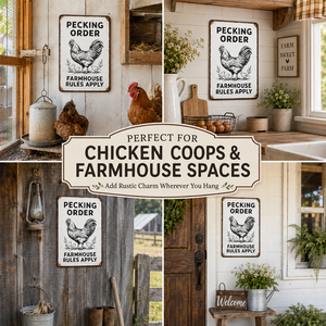 Pancarte en métal rétro « Rooster Chicken » – Décoration <span class=keywords><strong>murale</strong></span> « Cluck Around and Find Out » pour ferme, poulailler et maison - Product Image 3