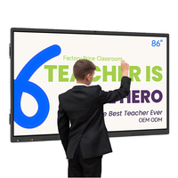 Tableau blanc interactif électronique LCD HD de 65 pouces avec 20 points tactiles pour l'enseignement scolaire, écran plat intelligent Android + Windows