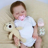 Muñeca Reborn Sunnyfan W-03 de 18 Pulgadas, Muñeca Bebé Simulada Hecha de Material Plástico Suave y Lavable