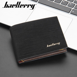 กระเป๋าสตางค์แบบสั้นสำหรับผู้ชายแบรนด์ Baellerry สีดำ ช่องใส่บัตรหลายช่อง ดีไซน์ทันสมัย ทรงแนวนอน ใช้ได้ทุกวัน - Product Image 3