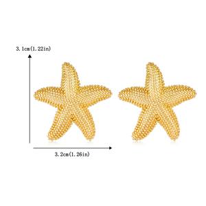 Pendientes de tuerca de estrella de mar chapados en oro de 18 quilates de acero inoxidable 2025, nuevo diseño de verano, pendientes de playa a la moda para regalos - Product Image 6