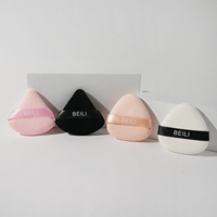 Éponge de maquillage en coton pur, logo personnalisé, écologique, sans latex, douce, triangle, goutte d'eau, mini poudre, marque privée
