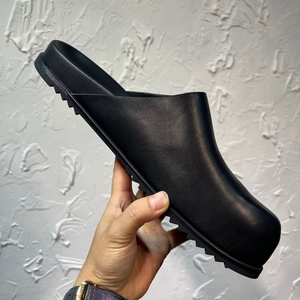 Designer Minimalist Men's Closed-toe Slippers, Genuine Cowhide Leather High-quality Handmade <b>Shoes</b> - Product Image 4