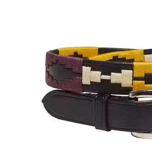 Ceinture de polo équestre classique en cuir véritable pour homme, personnalisée en gros, accessoire d'équitation brodé - ODM/OEM - Product Image 4