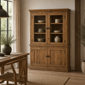 Vintage Industrial Style Solid Wood Display Storage <b>Cabinet</b> <b>Rustic</b> Charm Urban Edge Hutch Buffet Dresser Living Room Kitchen - Product Image 3