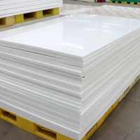Panneau lisse en PP blanc brillant non pigmenté, surface miroir, feuille mince en polypropylène, panneau en plastique PP pour service de découpe