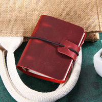 Mini carnet de voyage en cuir A8, journal vintage, carnet à feuilles mobiles, classeur portable en cuir, journal de poche