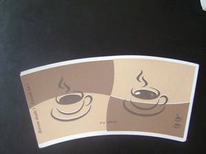 Éventail en papier pour gobelet PE, impression deux couleurs, fabriqué en Chine - Product Image 4