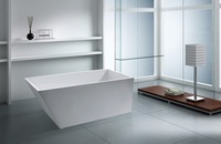 Baignoire autoportante en acrylique à surface solide Trempage profond Baignoire de douche ovale en pierre artificielle