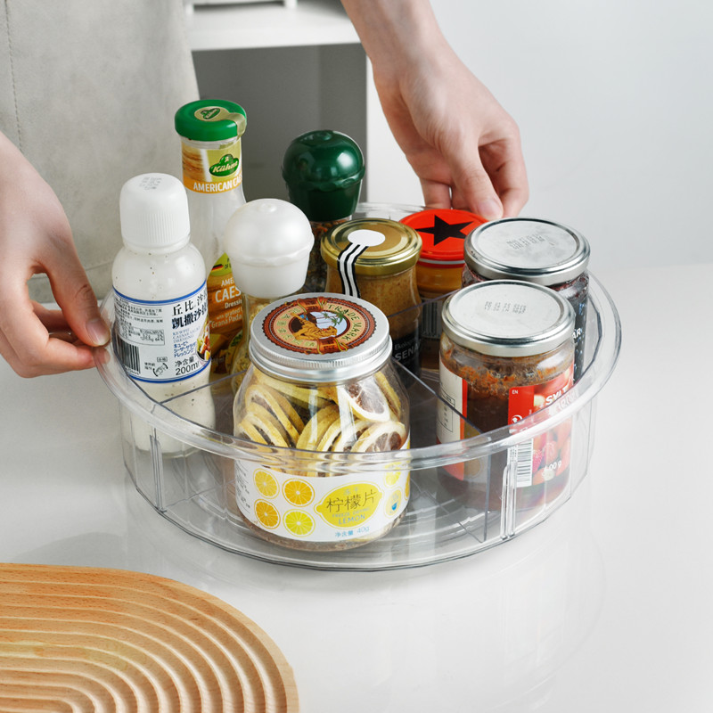 Elegant Dining Room Organizer with Lazy Susan Swivel Plates in Modern Design